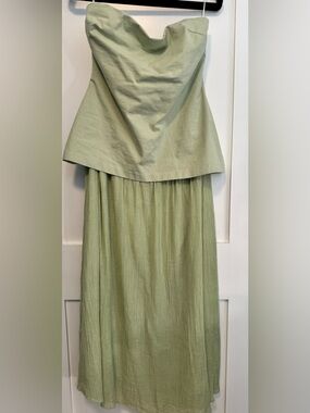 Moon River Strapless Sage Green Maxi Dress Size Medium